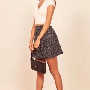 Reformation Flounce Confetti Skirt Polka Dot Size 0